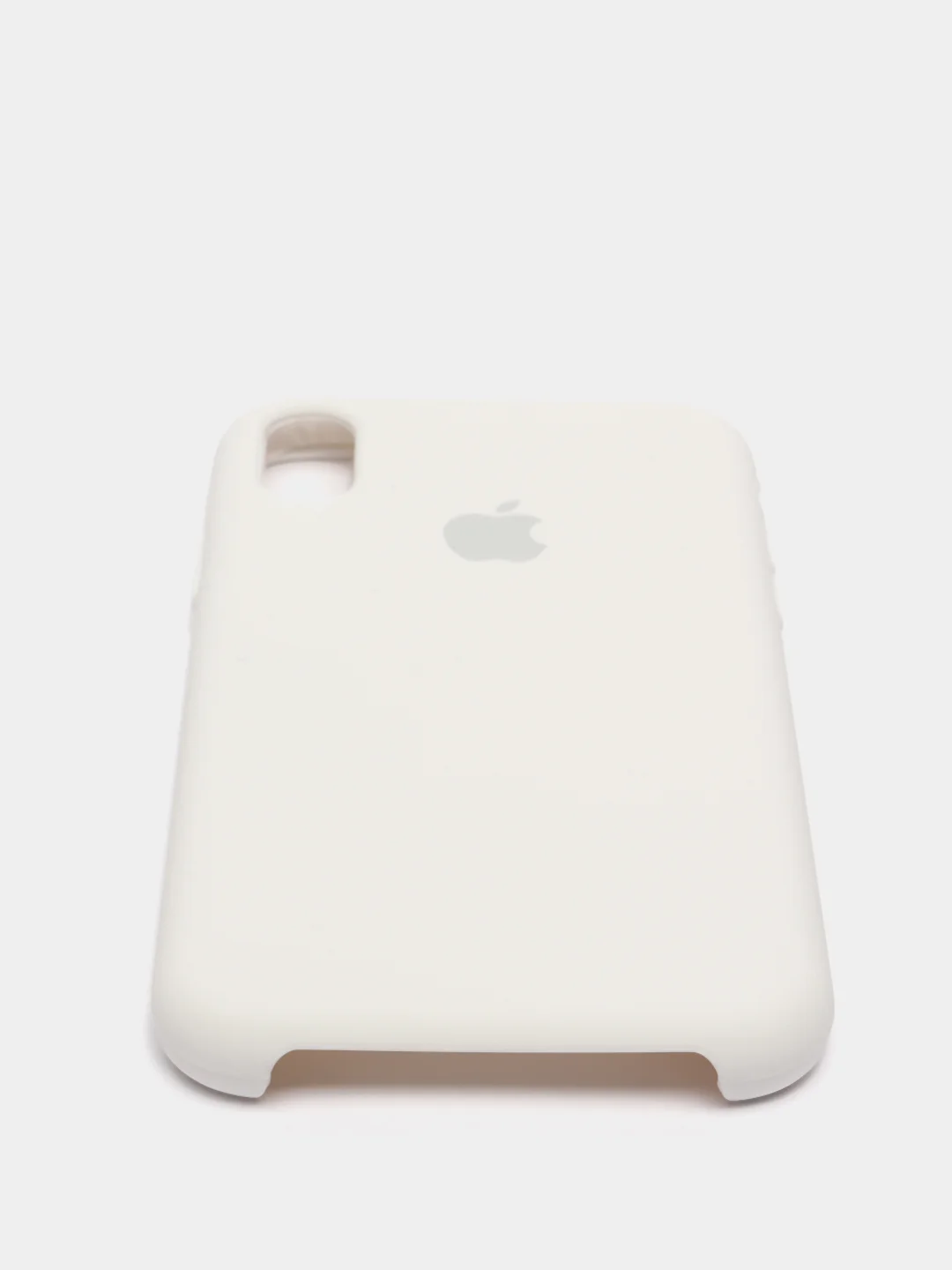 Белый силиконовый чехол Silicone Case для iPhone XR (Айфон ХР), с бархатистым покрытием внутри