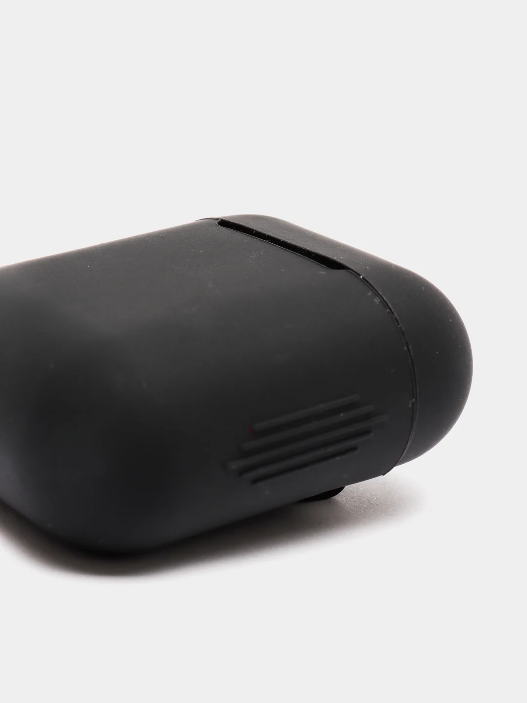 Черный силиконовый чехол для беспроводных наушников AirPods, Аирподс 1, 2
