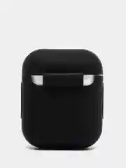 Черный силиконовый чехол для беспроводных наушников AirPods, Аирподс 1, 2