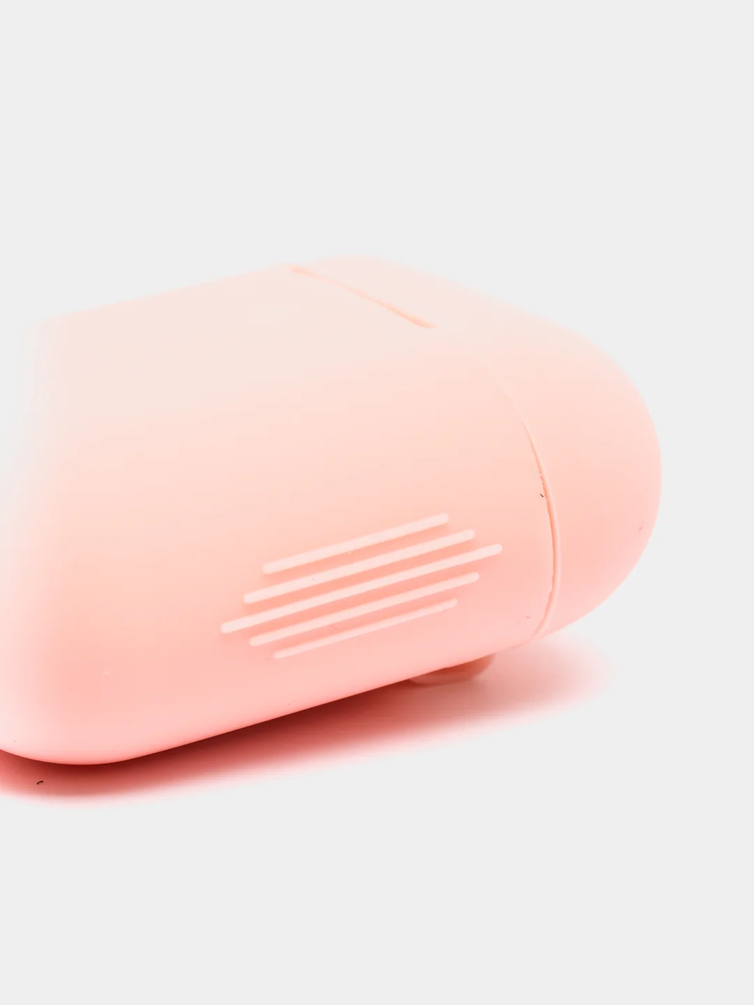 Розовый силиконовый чехол для беспроводных наушников AirPods, Аирподс 1, 2