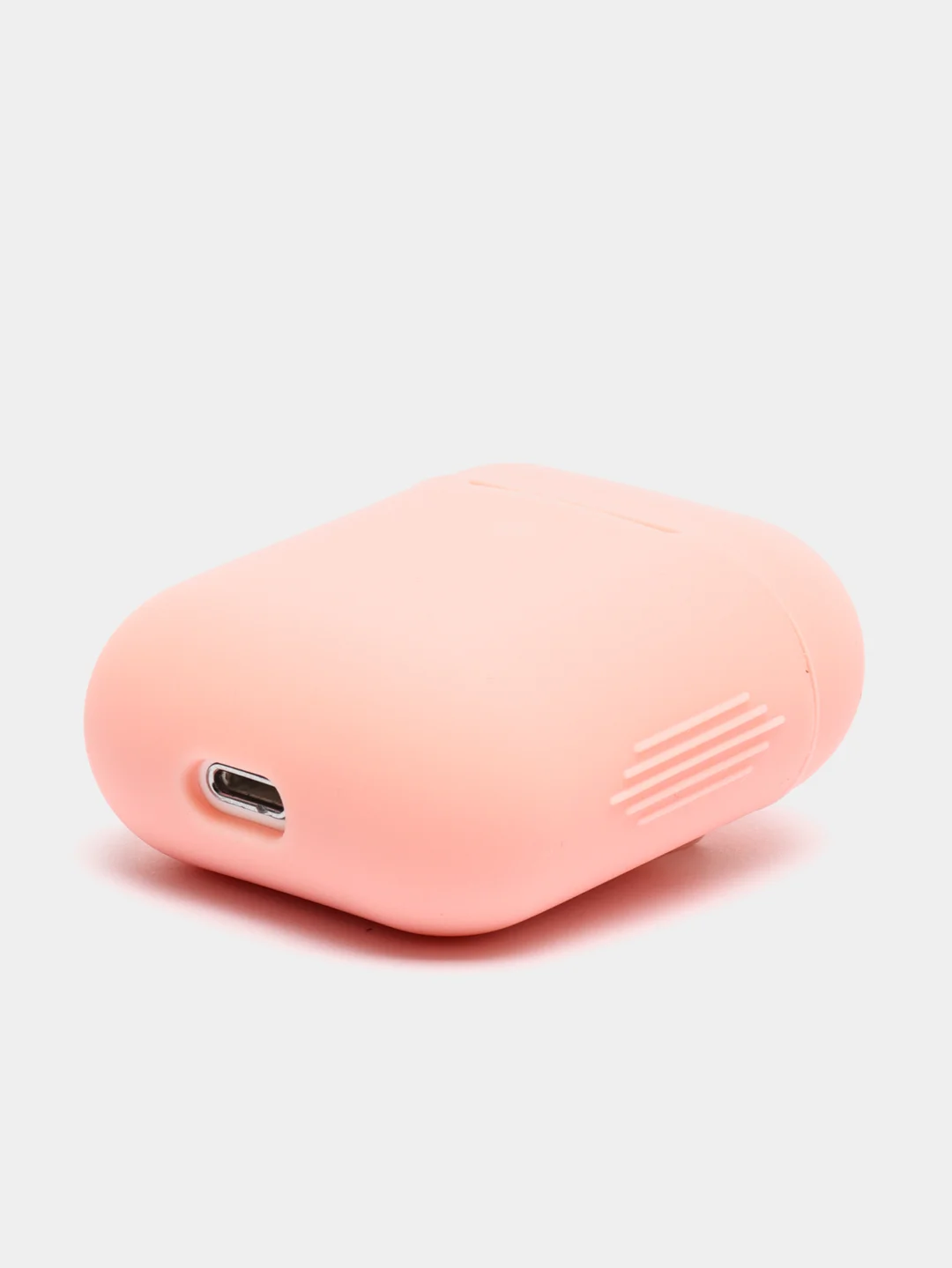 Розовый силиконовый чехол для беспроводных наушников AirPods, Аирподс 1, 2