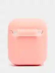 Розовый силиконовый чехол для беспроводных наушников AirPods, Аирподс 1, 2