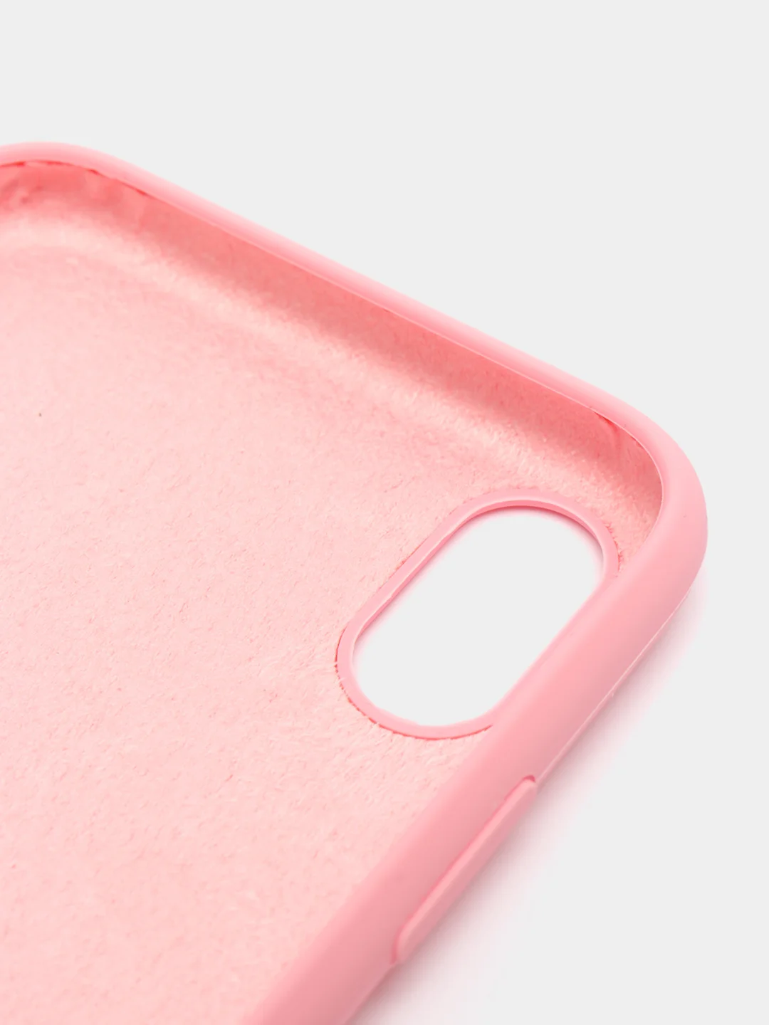 Розовый силиконовый чехол Silicone Case для iPhone XR (Айфон ХР), с бархатистым покрытием внутри