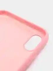 Розовый силиконовый чехол Silicone Case для iPhone XR (Айфон ХР), с бархатистым покрытием внутри