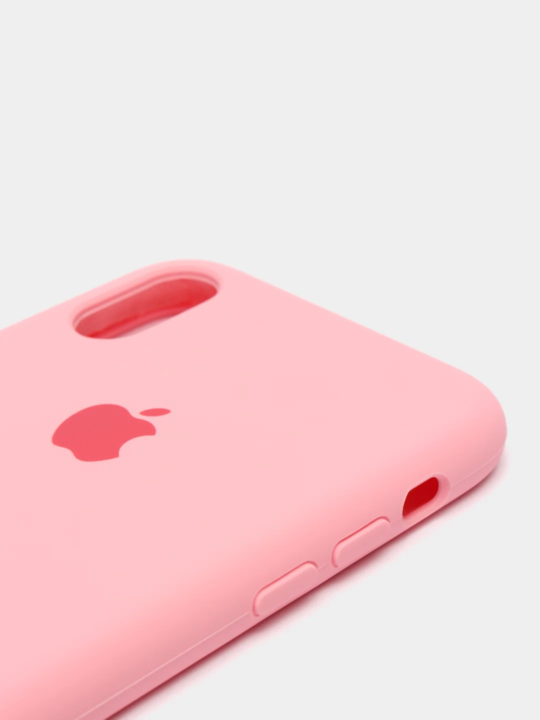 Розовый силиконовый чехол Silicone Case для iPhone XR (Айфон ХР), с бархатистым покрытием внутри