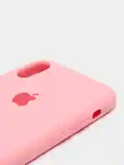 Розовый силиконовый чехол Silicone Case для iPhone XR (Айфон ХР), с бархатистым покрытием внутри
