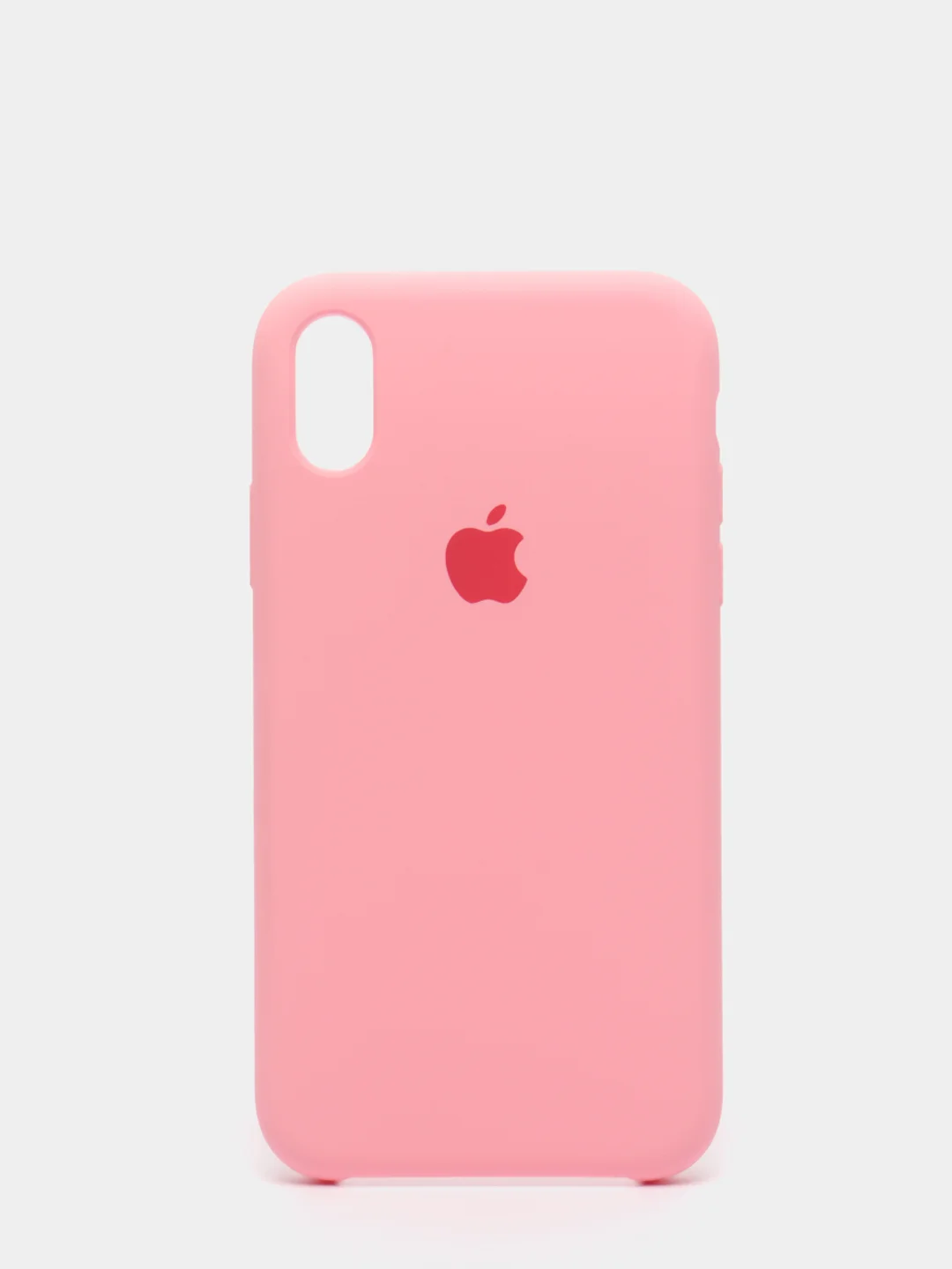 Розовый силиконовый чехол Silicone Case для iPhone XR (Айфон ХР), с бархатистым покрытием внутри