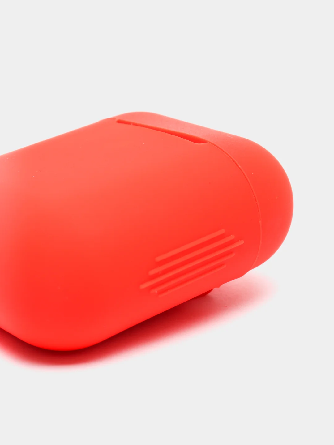 Красный силиконовый чехол для беспроводных наушников AirPods, Аирподс 1, 2