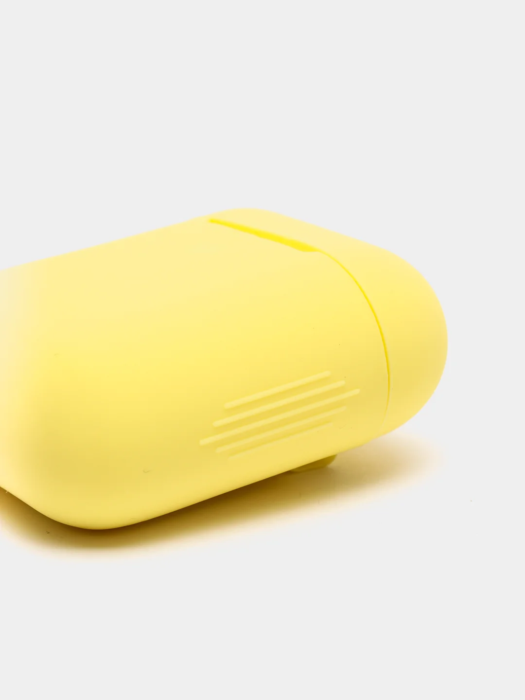Желтый силиконовый чехол для беспроводных наушников AirPods, Аирподс 1, 2
