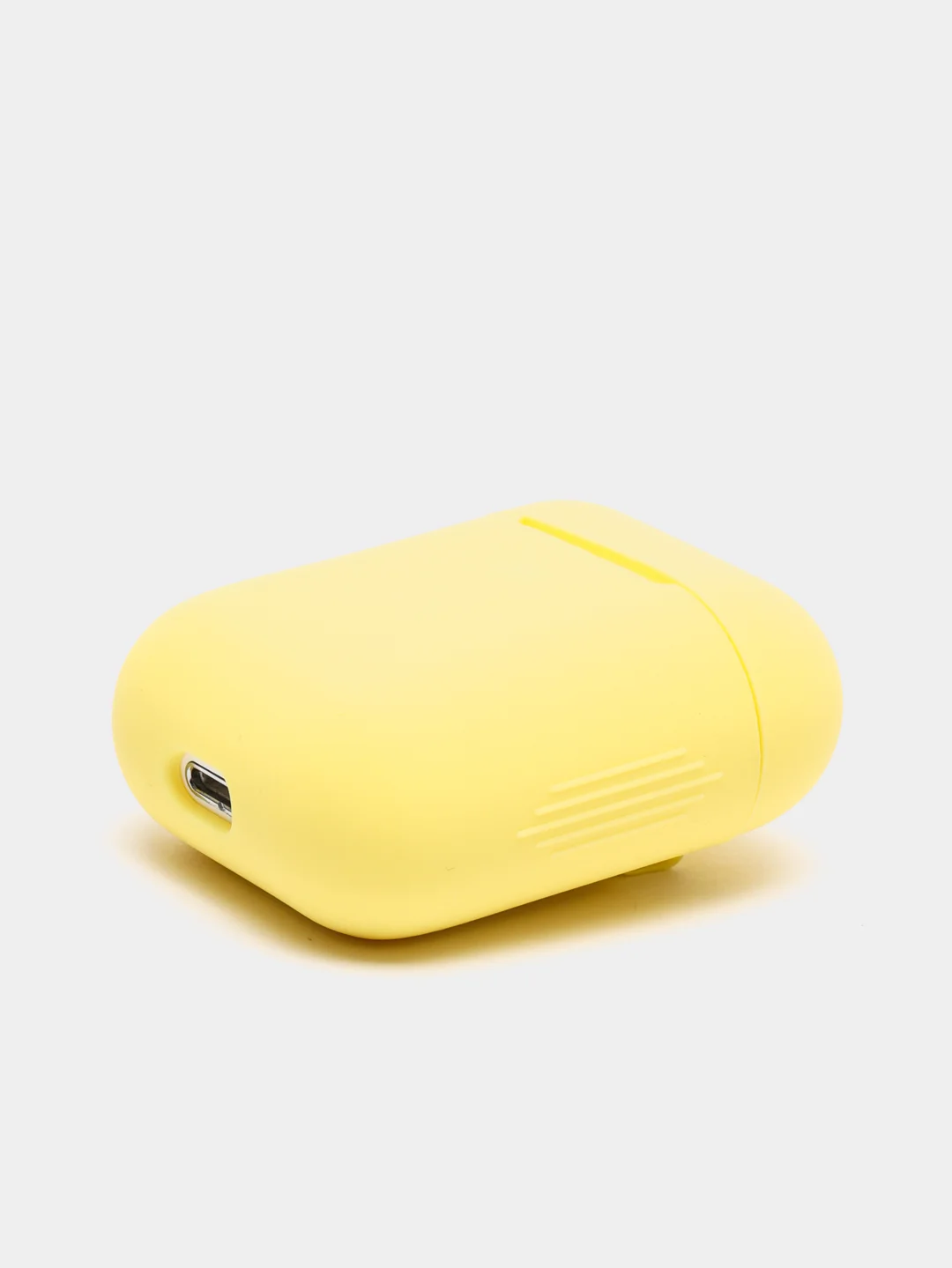 Желтый силиконовый чехол для беспроводных наушников AirPods, Аирподс 1, 2