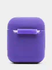 Фиолетовый силиконовый чехол для беспроводных наушников AirPods, Аирподс 1, 2
