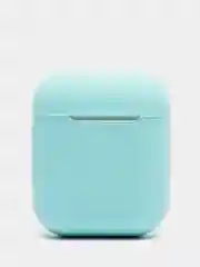Небесно-голубой силиконовый чехол для беспроводных наушников AirPods, Аирподс 1, 2