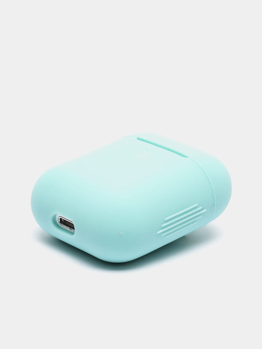 Небесно-голубой силиконовый чехол для беспроводных наушников AirPods, Аирподс 1, 2