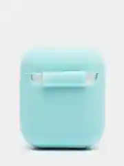 Небесно-голубой силиконовый чехол для беспроводных наушников AirPods, Аирподс 1, 2