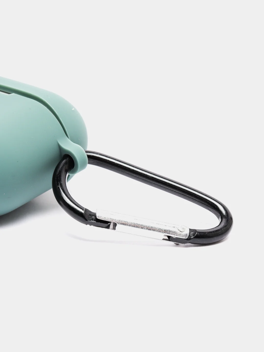 Зеленый силиконовый чехол для наушников Airpods (Аирподс) 1, 2, 3, Pro, с карабином-держателем