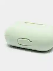 Мятный силиконовый чехол для наушников Airpods (Аирподс) 1, 2, 3, Pro, с карабином-держателем