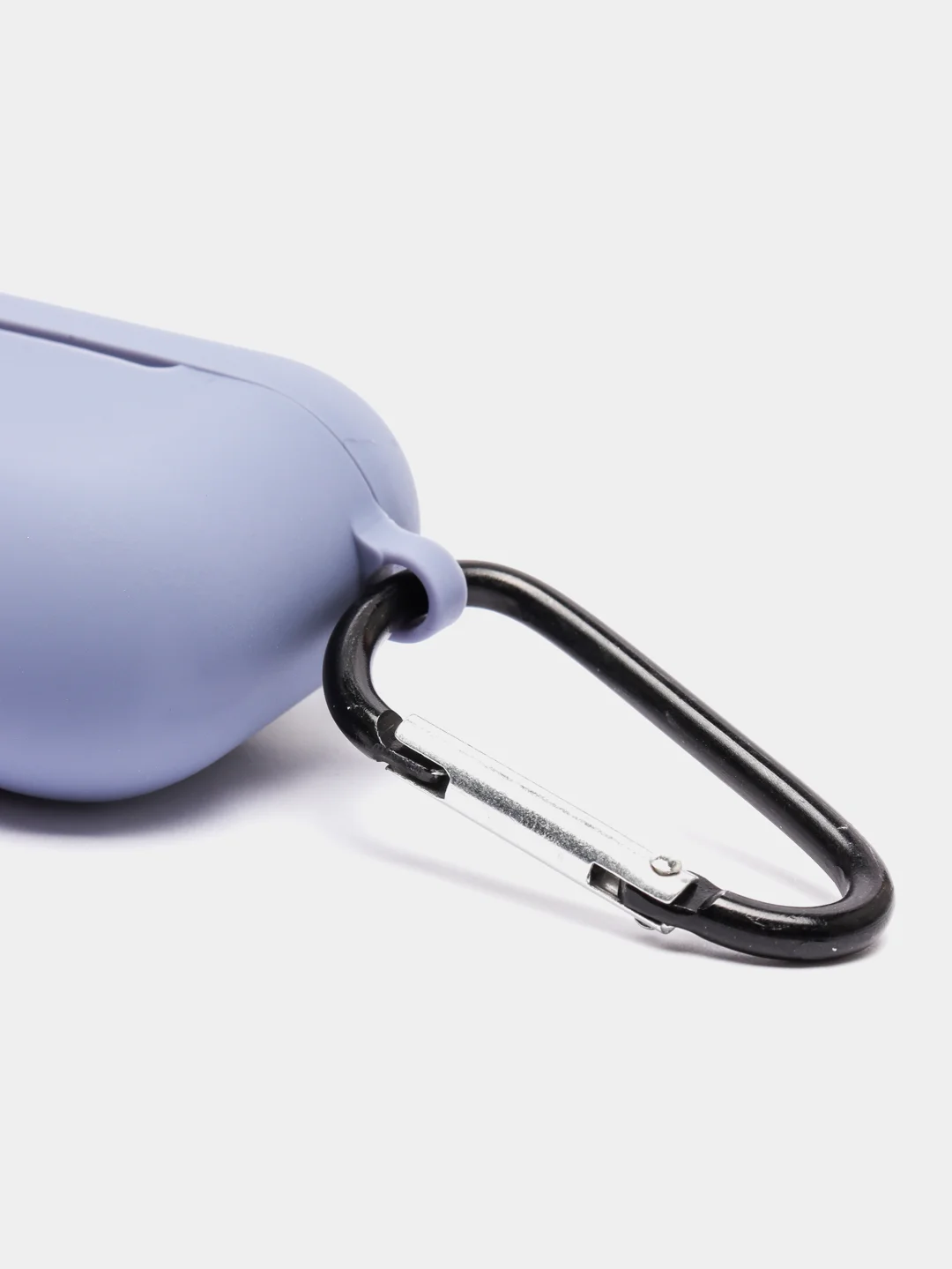 Синий меланж силиконовый чехол для наушников Airpods (Аирподс) 1, 2, 3, Pro, с карабином-держателем