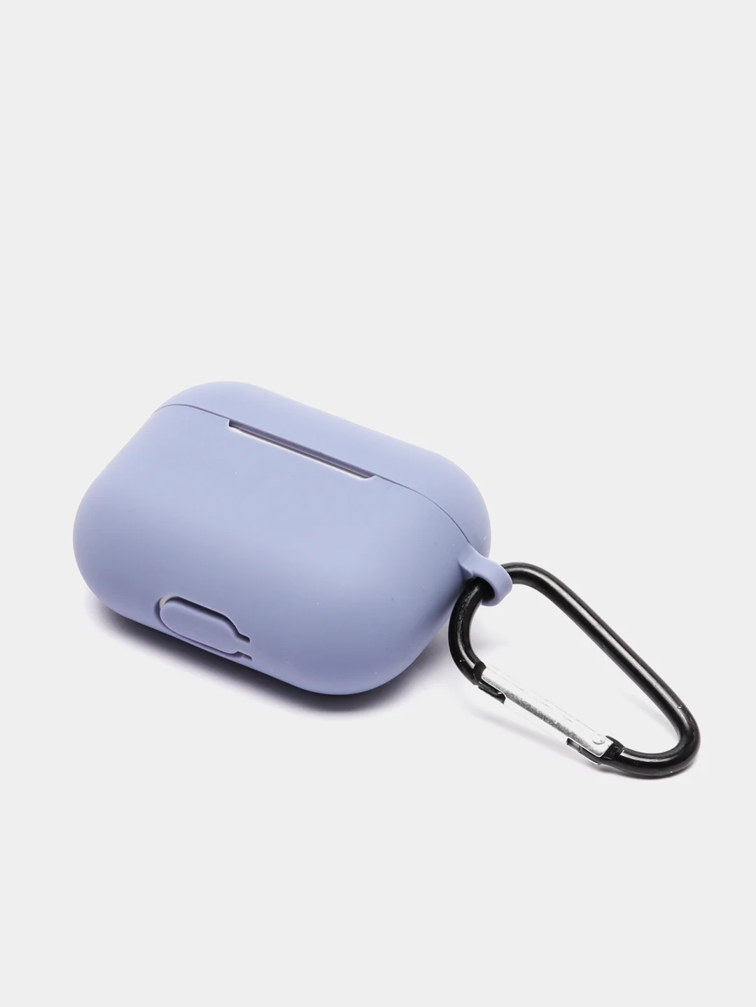 Синий меланж силиконовый чехол для наушников Airpods (Аирподс) 1, 2, 3, Pro, с карабином-держателем