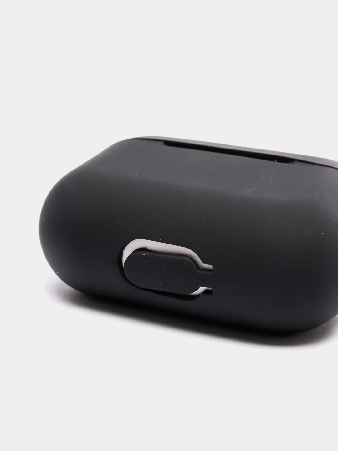 Черный силиконовый чехол для наушников Airpods (Аирподс) 1, 2, 3, Pro, с карабином-держателем