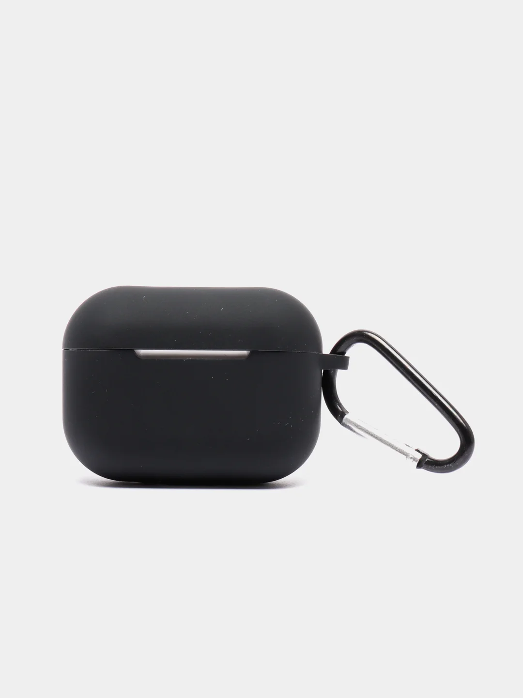 Черный силиконовый чехол для наушников Airpods (Аирподс) 1, 2, 3, Pro, с карабином-держателем