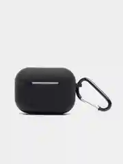 Черный силиконовый чехол для наушников Airpods (Аирподс) 1, 2, 3, Pro, с карабином-держателем