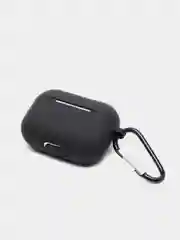 Черный силиконовый чехол для наушников Airpods (Аирподс) 1, 2, 3, Pro, с карабином-держателем