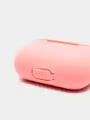 Розовый силиконовый чехол для наушников Airpods (Аирподс) 1, 2, 3, Pro, с карабином-держателем