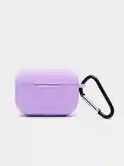 Лавандовый силиконовый чехол для наушников Airpods (Аирподс) 1, 2, 3, Pro, с карабином-держателем