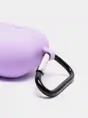 Лавандовый силиконовый чехол для наушников Airpods (Аирподс) 1, 2, 3, Pro, с карабином-держателем