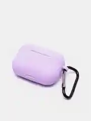 Лавандовый силиконовый чехол для наушников Airpods (Аирподс) 1, 2, 3, Pro, с карабином-держателем