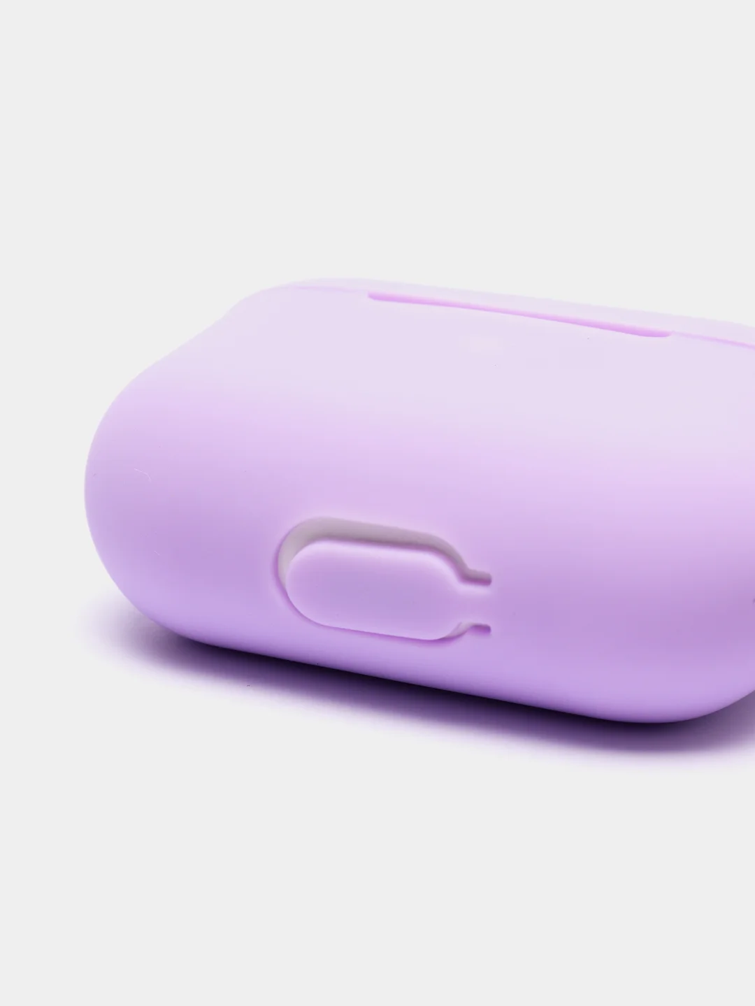 Лавандовый силиконовый чехол для наушников Airpods (Аирподс) 1, 2, 3, Pro, с карабином-держателем