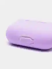 Лавандовый силиконовый чехол для наушников Airpods (Аирподс) 1, 2, 3, Pro, с карабином-держателем