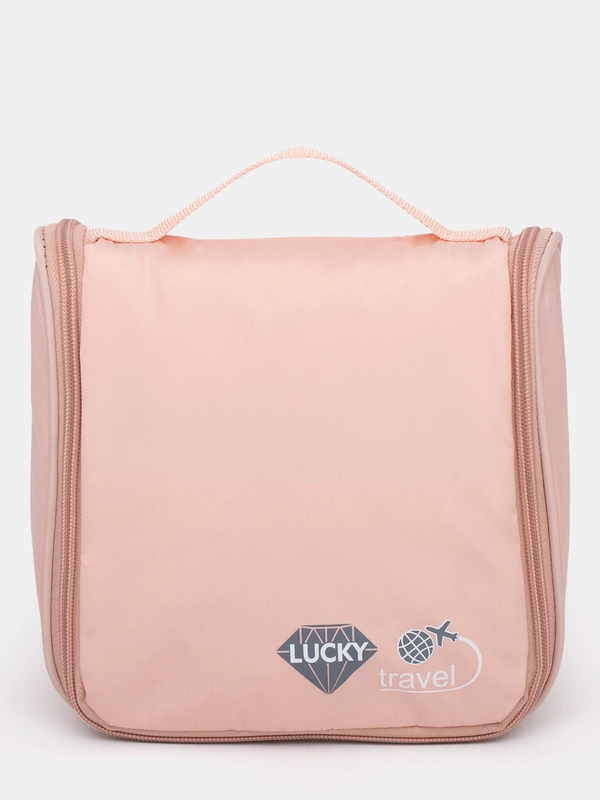 Косметичка дорожная Lucky 20,5х20х9 см, розовая