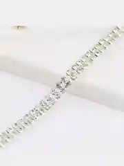 Серебряный цепь из страз двухрядная