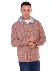 Рубашка мужская BY F.R.C, в клетку, с капюшоном