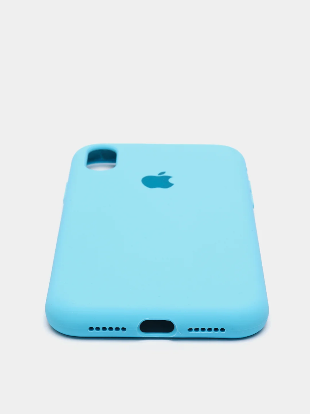 Голубой силиконовый чехол Silicone Case для iPhone XR (Айфон ХР), с бархатистым покрытием внутри