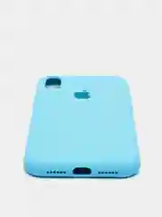 Голубой силиконовый чехол Silicone Case для iPhone XR (Айфон ХР), с бархатистым покрытием внутри