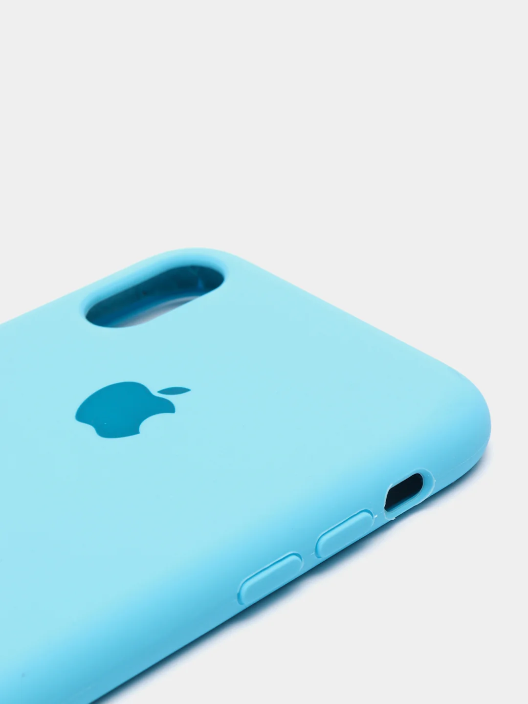 Голубой силиконовый чехол Silicone Case для iPhone XR (Айфон ХР), с бархатистым покрытием внутри