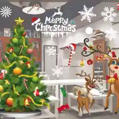 Наклейки на окна/стекло рождественские/новогодние