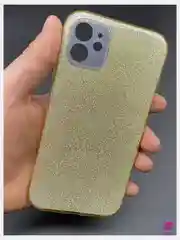 Золотой чехол силиконовый с блестками для Apple iPhone 11/12 Противоударный чехол