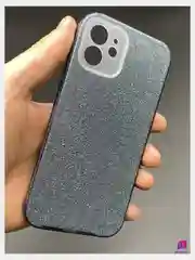 Черный чехол силиконовый с блестками для Apple iPhone 11/12 Противоударный чехол