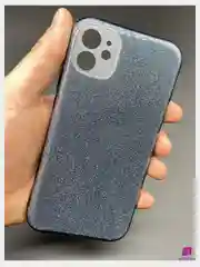 Черный чехол силиконовый с блестками для Apple iPhone 11/12 Противоударный чехол