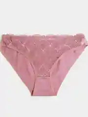 Коралловый женские трусы-слипы с кружевом
