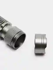 Серебряный фонарь светодиодный ручной CREE-Q5 приближаемый с зумом (Zoom) с возможностью фокусировки