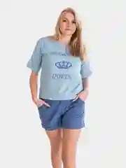 Голубой пижама женская