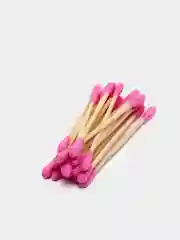 Розовый ватные палочки из бамбука 100 штук (для макияжа, ушные)