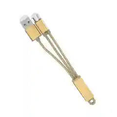 Золотой кабель LDNIO LC89 2в1, Apple iPhone Lightning айфон + Micro-USB андроид Android 4.2A