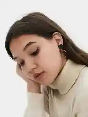 Черный серьги "Геометрия"