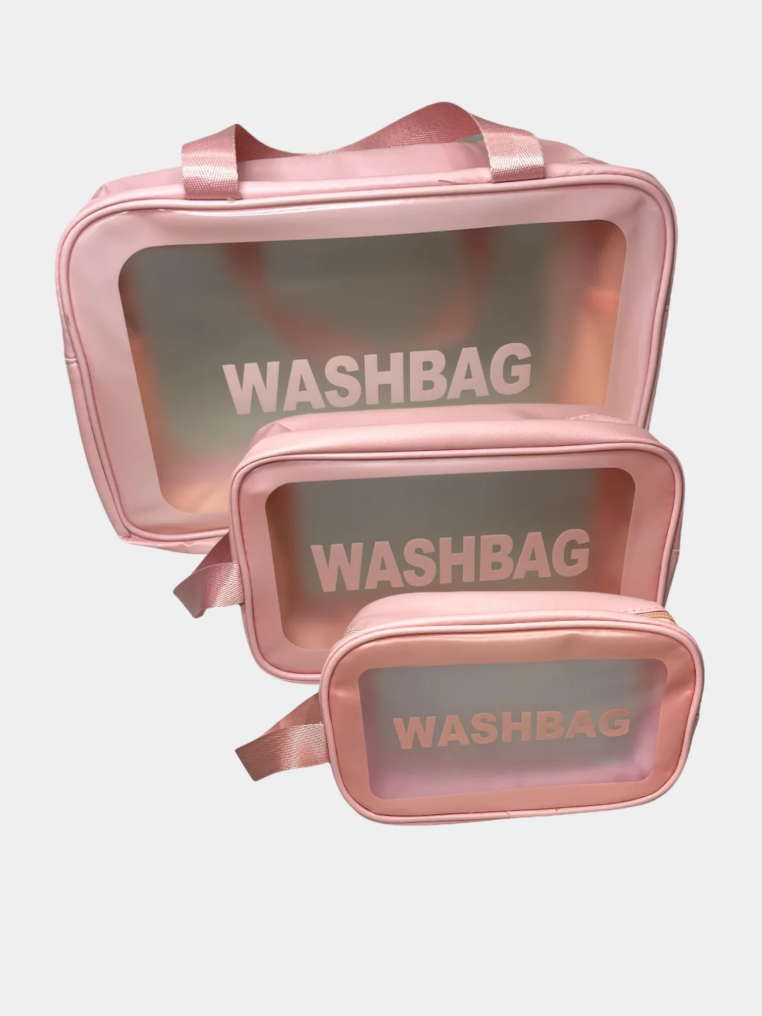 Розовый косметичка WASHBAG, 3 размера