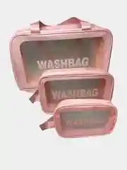 Розовый косметичка WASHBAG, 3 размера